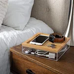 Cosmetic Organizer Box with Bamboo Lid