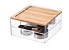 Cosmetic Organizer Box with Bamboo Lid